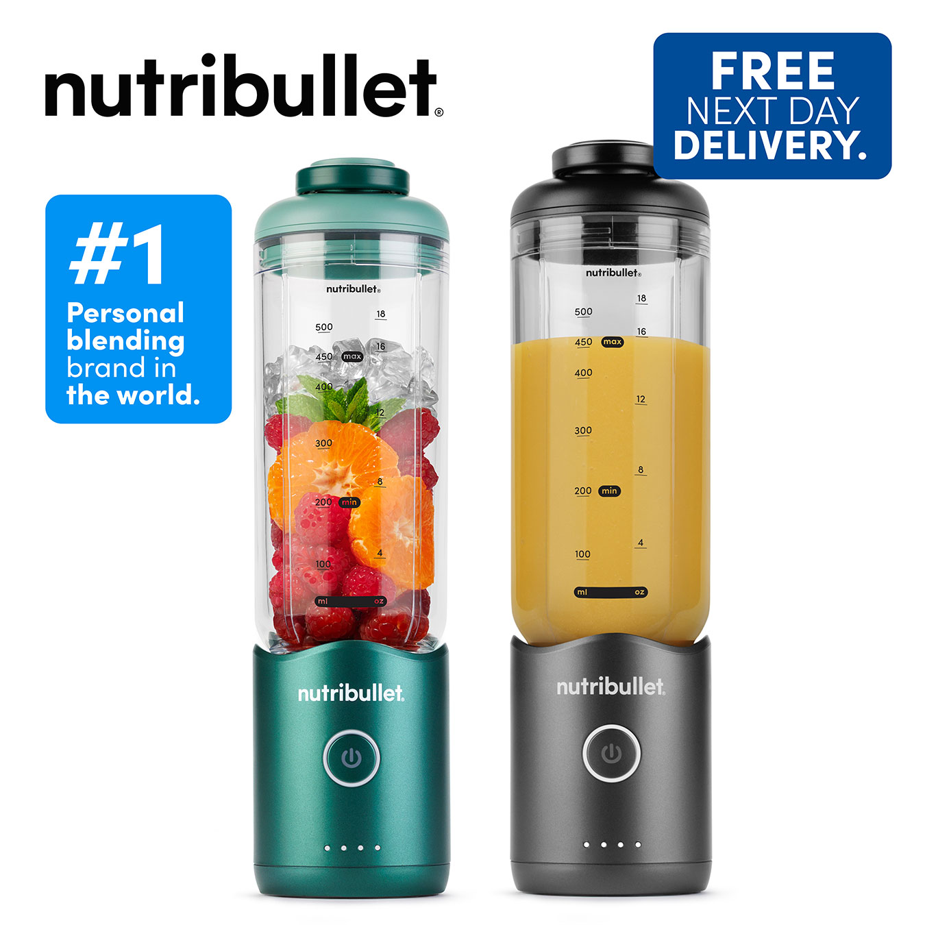 nutribullet Flex -Yours and Theirs Portable Blenders - Forest Green & Graphite