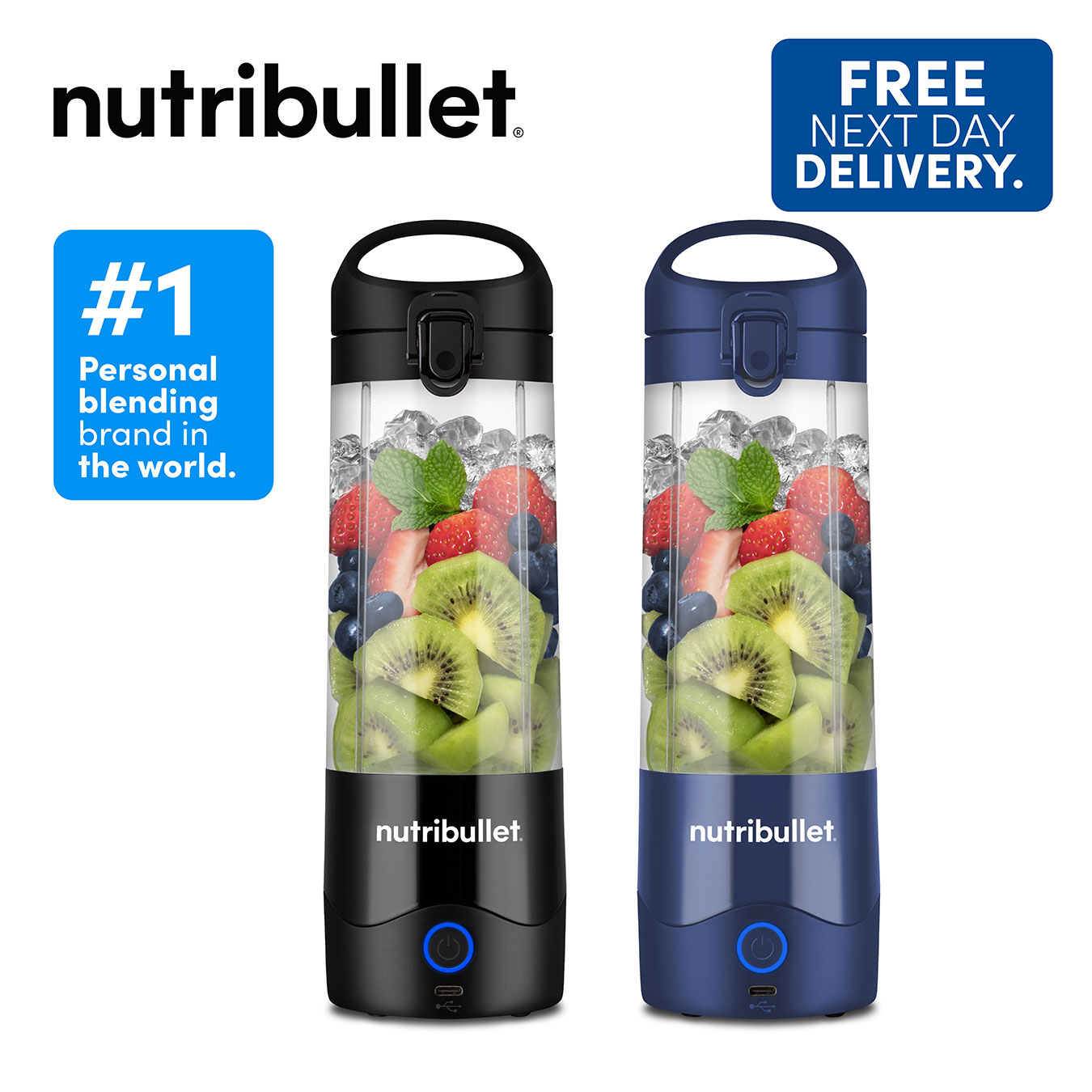 nutribullet Portable - Yours and Theirs Portable Blenders - Black & Navy